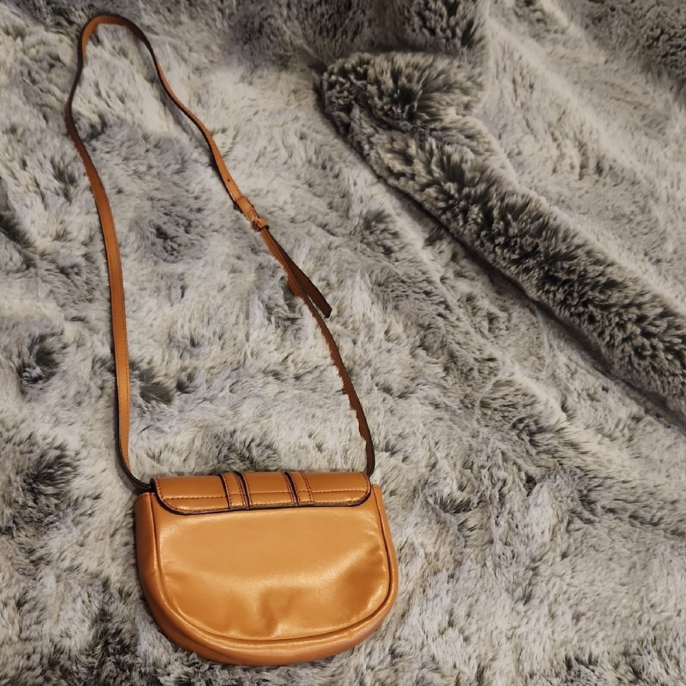 Small See By Chloe Tan Leather Crossbody with Gold Ring Charm - Picture 8 of 10